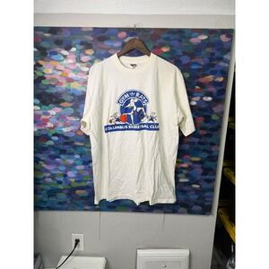Vintage Gym Rats Columbus Basketball Club Graphic T Shirt Mens White